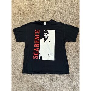 Vintage Scarface Mens Scarface Movie Poster Graphic‎ Black Shirt Large L